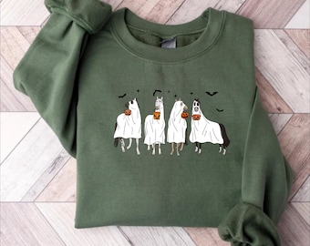 Horse Ghost Halloween Sweatshirt, Spooky Western Sweater