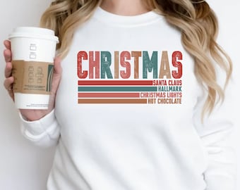 Christmas Sweatshirt, Santa Claus, Christmas Lights, Hallmark Movie Vibes