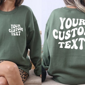 Custom Sweatshirt, Personalized Text Shirt, Custom Wavy Text Sweatshirt, Custom Birthday Gift, Retro Sweatshirt, Custom Quote, Custom Shirt image 3