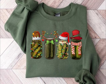 Christmas Pickle Sweatshirt, Retro Canning Season, Pickle Lover Gift
