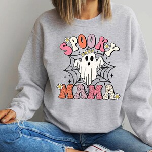 Spooky Mama Sweatshirt, Halloween Mama Sweater, Spooky Mom Sweatshirt, Halloween Party Sweater, Fall Mama Sweatshirt, Halloween Mom Gift