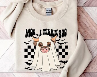 Halloween Highland Cow Sweatshirt, Spooky Cow Shirt