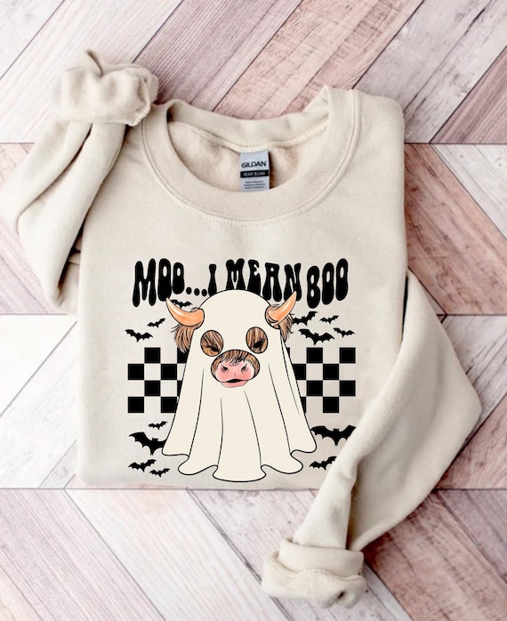 Halloween Highland Cow Sweatshirt, Spooky Cow Shirt