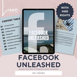 Facebook Unleashed | Sell Online & Master Facebook Groups | PLR MRR Resell Rights | Digital Marketing Guide | Instant Download