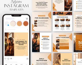 Musician Social Media Templates, Editable Instagram Posts for Artists, Music Promotion Canva Templates, Band Marketing Graphics
