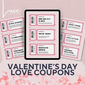 Valentine’s Day Love Coupon Book Printable - Customisable Love Vouchers for Him or Her | Romantic Gift for Husband, Wife, or Anniversary