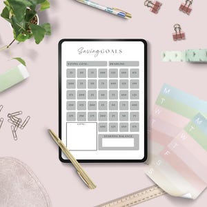 Savings Goals Printable Worksheet - Instant Download | Savings Tracker, Financial Planner, Money Goal Tracker | A4 Size PDF LSC036
