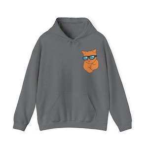 Cool Cat Hoodie - Unisex Heavy Blend Hooded Sweatshirt, Cute Cat Sweatshirt, Animal Lover Gift, Trendy Streetwear, Summer Vibes