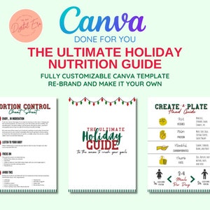 Editable Canva Holiday Nutrition Guide Template | Health Coaching | Macro Coaching | Nutrition Coach |  EBOOK | Done For You | DFY Template