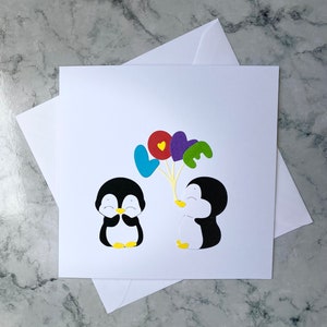 Cartões de casamento, Cartão de casamento de luxo, Cartões de casamento de pinguim, Cartões fofos de Dia dos Namorados, Cartões que você pode emoldurar, Cartões de casamento exclusivos, Feitos à mão