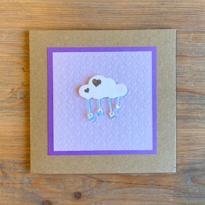 Carte per bambina fatte a mano, Carte per bambini fatte a mano, Carte per bambini uniche, Carte per bambini arcobaleno, Carte per bambini colorate, Carte per bambini nuvola, Carte per neonati