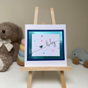 Tarjetas de bebé hechas a mano, tarjetas de bebé hechas a mano, tarjetas de bebé arcoíris, tarjetas de bebé coloridas, tarjetas de bebé únicas, tarjetas de recién nacido