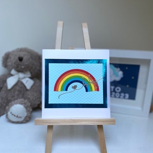 Tarjetas de bebé hechas a mano, tarjetas de bebé hechas a mano, tarjetas de bebé arcoíris, tarjetas de bebé coloridas, tarjetas de bebé únicas, tarjetas de recién nacido