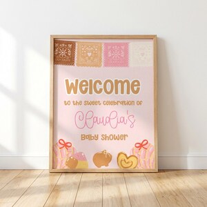 Mexican Pan Dulce Baby Shower Welcome Sign - Editable Concha Decor Fiesta Party Printable Poster