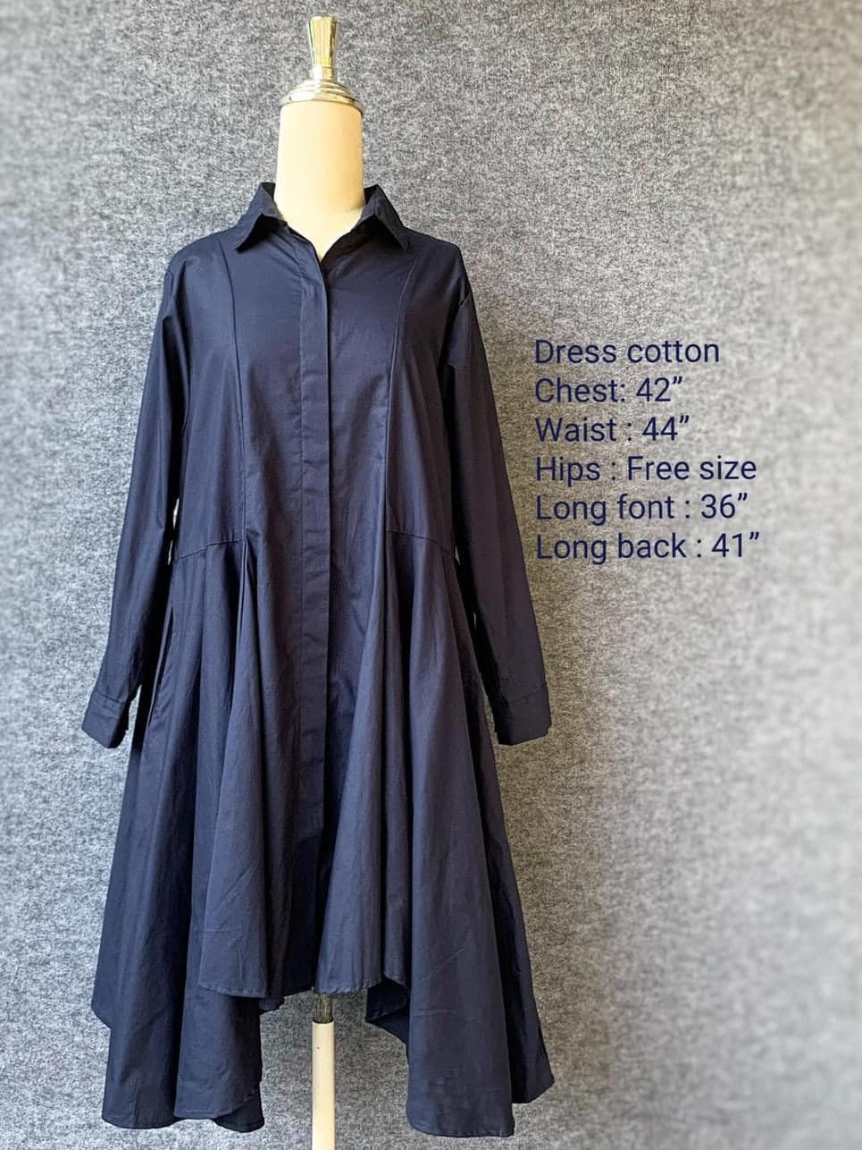 Chic Long Sleeve Cotton Dress