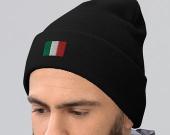 Vlag van ITALI GEBORDUURDE uniseks acryl beanie met omslag Italian Heritage Pride Ancestry meerdere kleuren
