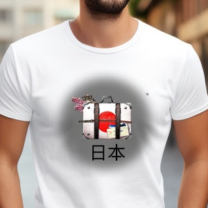 JAPAN Reiskoffer Japanse vlag Love Heritage Pride Unisex Jersey T-shirt met korte mouwen en grafisch T-shirt