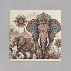 OLIFANT India geïnspireerde kunst 0,75&quot; uitgerekt mat canvas Wall Art Eco vriendelijke Home Decor 3 maten olifant minnaar cadeau