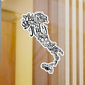 ITALIA Paese Boho Mandala Pattern Kiss-Cut Vinile Decalcomanie Interni Esterni Auto Adesivo Laptop Adesivo Bottiglia Acqua Resistente all&#39;Acqua