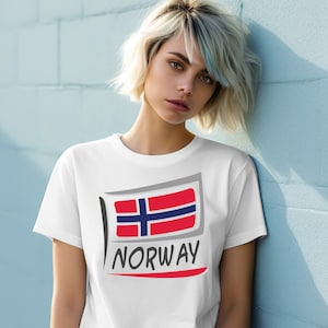 Norway Flag Norwegian Pride Norsk Norge Ancestry Unisex Cotton Eurofit Softstyle T-Shirt Graphic Tee Shirt VARIOUS SIZES