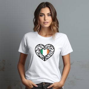 IRELAND Heart Flag Irish Family Tree Roots Genealogy Heritage Ancestry Pride Bella + Canvas Unisex Jersey Short Sleeve Graphic Tee T-Shirt