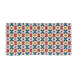 Toalla de playa con estampado floral mexicano colorido inspirado en México, toalla de poliéster y algodón con respaldo de bucle, toalla pesada de DOS TAMAÑOS imagen 2
