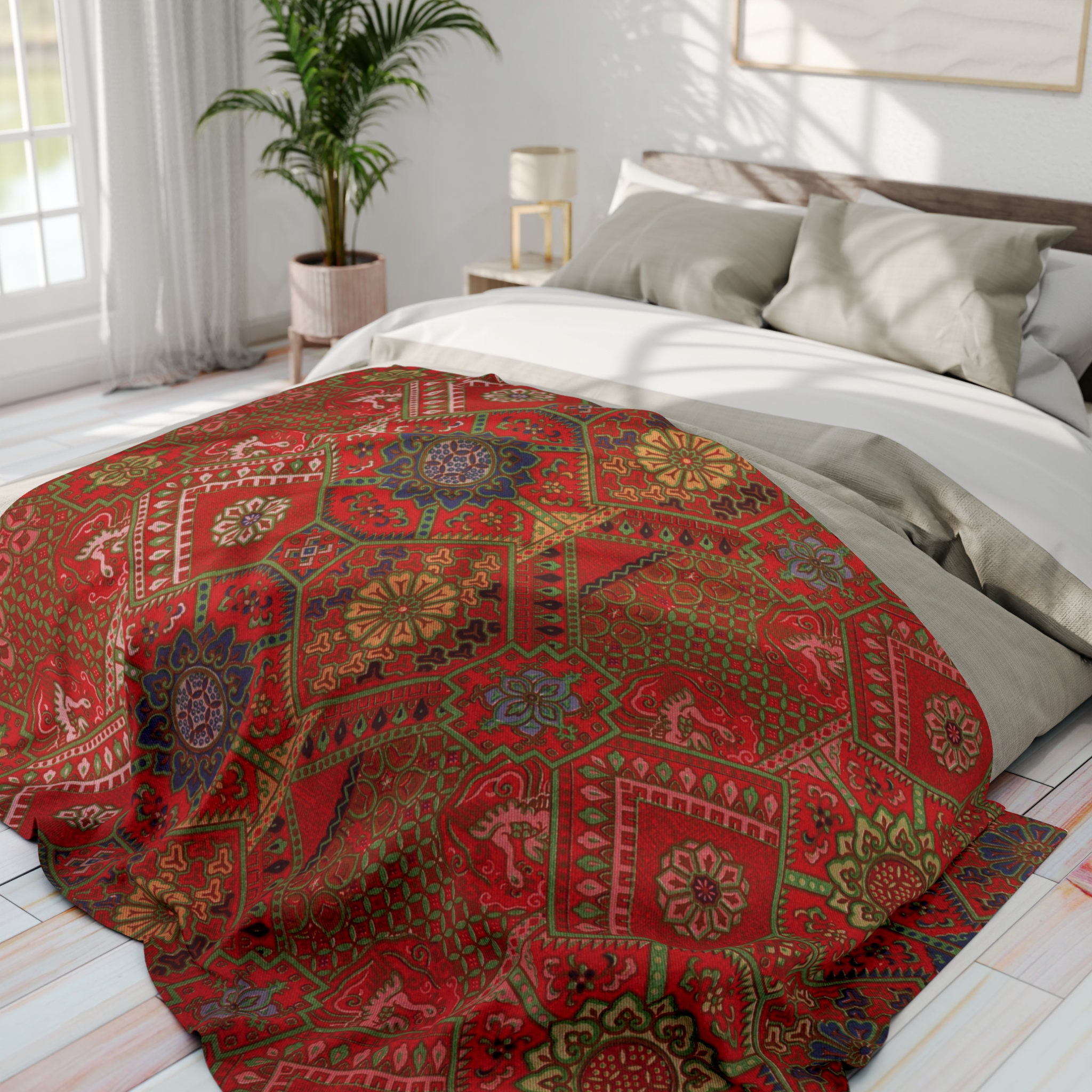 Asian Floral Blanket Etsy