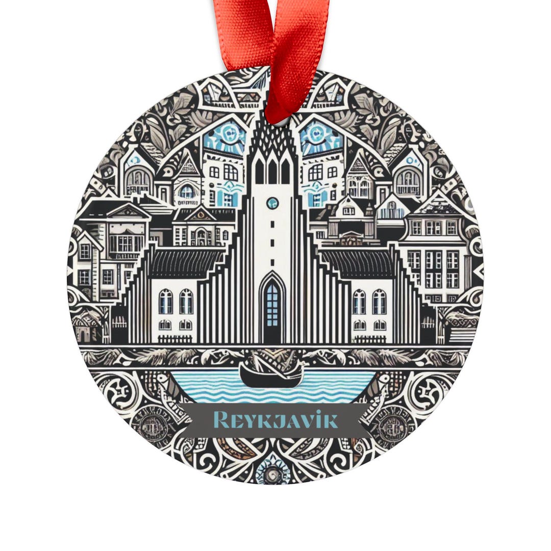 REYKJAVIK ICELAND Round Acrylic Ornament, Icelandic Travel Gift ...