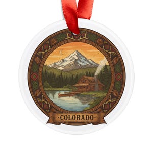 Colorado Mountain Scene - Round Acrylic Ornament - Personalized Holiday Decor - Christmas Tree Ornament - Travel Souvenir Gift
