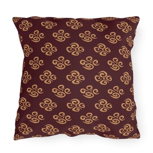 Utomhuskudde Brun JAVANSK Batik Mönster UV-Strålar Vattentålig Indonesisk Verandakudde Uteplatskudde Boho Bakgård Heminredning 4 STORLEKAR