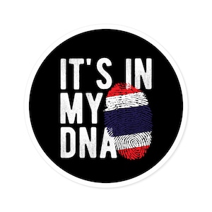 THAILAND DNA Thai Heritage Ancestry Round Water Resistant Vinyl Sticker Indoor Outdoor Car Decal Laptop Sticker Water Bottle Sticker