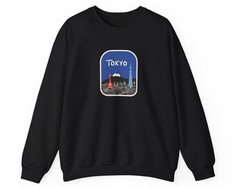 Tokyo Japan Skyline - Gildan Unisex Heavy Blend™ Crewneck Sweatshirt - Eco Friendly Pullover Clothing