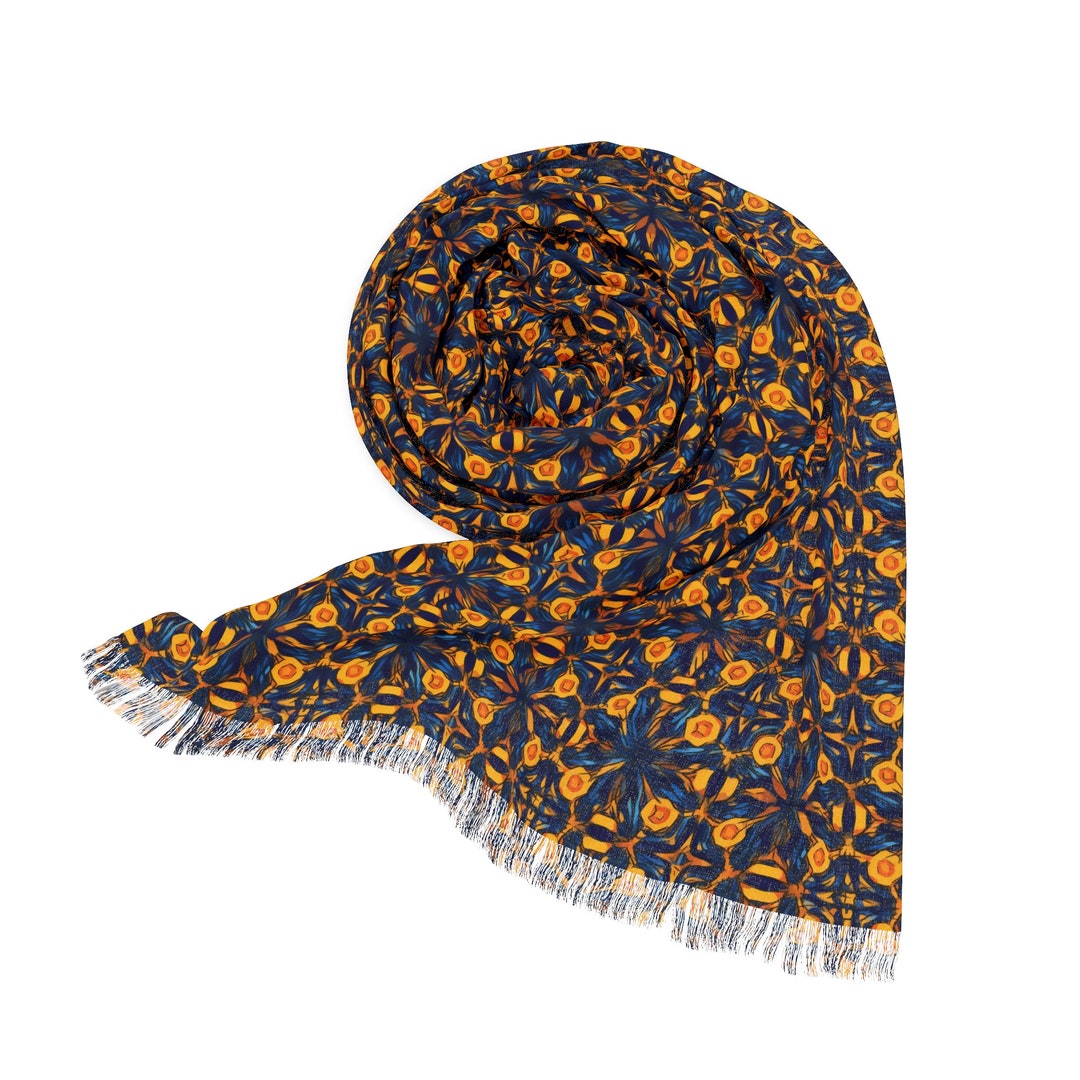 Yellow India Pattern Blue and Yellow India Inspired Pattern 27 Inch X 73 Inch Long ...