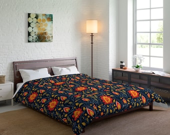Comfy Polyester Comforter Bed Blanket 4 SIZES Nordic Floral Pattern Scandinavia Home Bedding Scandinavian Bedroom Decor