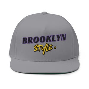 Brooklyn Style - Embroidered Flat Bill Cap- Trendy Unisex Hat for Casual Wear - Street Style - NYC Borough Pride