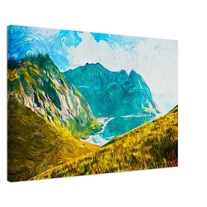 LOFOTEN ISLANDS NORWAY Mountains Landscape View Art 0.75&quot; Slim Stretched Canvas Print Wall Decor Norwegian Travel Art 5 Sizes
