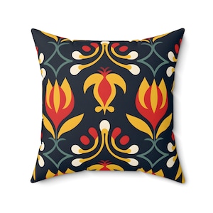 Scandinavian Flowers Spun Polyester Square PILLOW AND COVER Floral Pattern Throw Pillow Nordic Home Decor Gift 4 Sizes