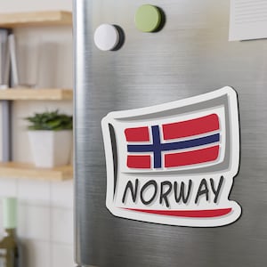 Norway Flag Norwegian Pride Norsk Heritage Norge Ancestry Vinyl Die-Cut Fridge Magnet VARIOUS SIZES