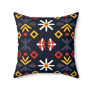 Scandinavian Folk Pattern Spun Polyester Square PILLOW AND COVER Throw Pillow Nordic Home Decor Gift 4 Sizes