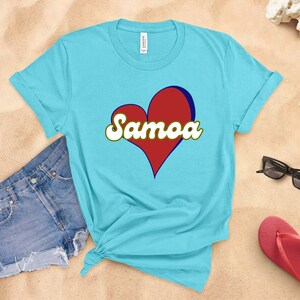 SAMOA Heart Love Samoan Family Roots Heritage Ancestry Country Pride Unisex Jersey Short Sleeve Graphic Tee T-Shirt