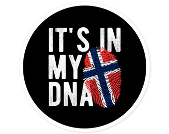 NORWEGEN DNA Norwegisches Erbe Ancestry runder wasserfester Vinylaufkleber Indoor Outdoor Auto Aufkleber Laptop Aufkleber Wasserflasche Aufkleber