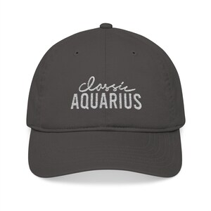 Classic Aquarius - Embroidered Organic Baseball Cap - Unisex Adjustable Hat - Astrology Gift - Birthday - Zodiac Sign Apparel