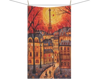 PARIS FRANKRIKE 45 x 76 cm kökshandduk i bomull, twill, polyester, fransk heminredning, inflyttningspresent