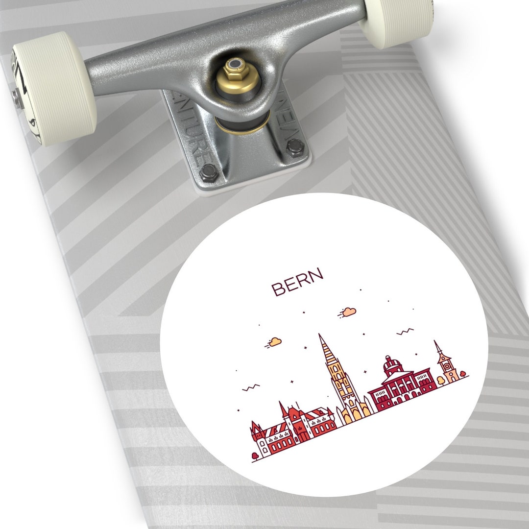 BERN SWITZERLAND City Skyline Travel Round Water Resistant Vinyl ...