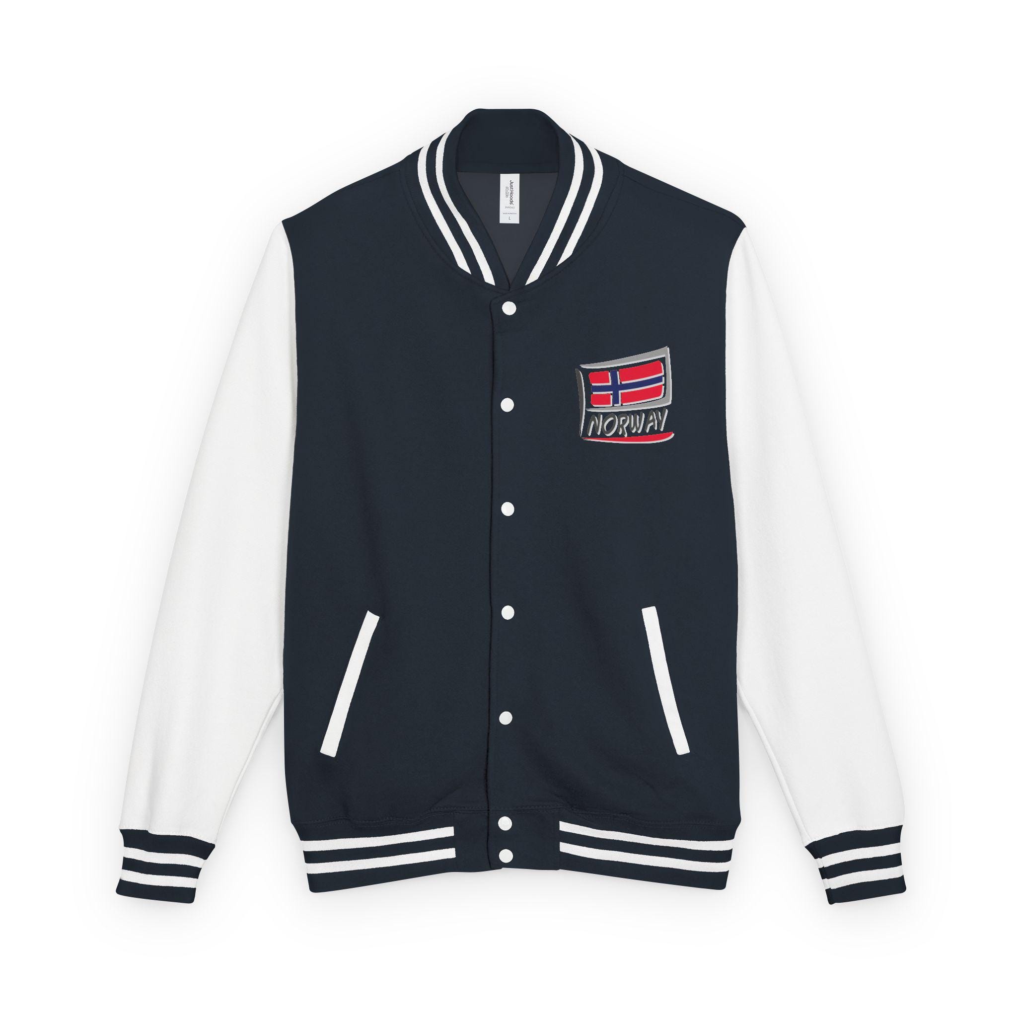 Norway Flag Letterman Jacket, Personalized Unisex Heavyweight