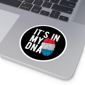 LUXEMBOURG DNA Roots Heritage Ancestry Round Water Resistant Vinyl Sticker Indoor Outdoor Car Decal Laptop Sticker Water Bottle Sticker