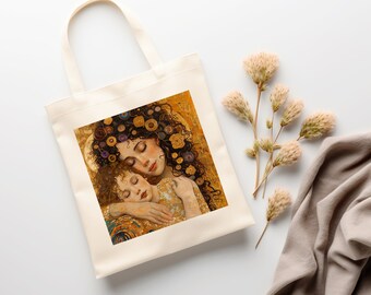 PERSONALIZED Mother's Day Mother Child Graphic Custom Gift 15 x 16 Inch Natural Cotton Canvas Tote Bag Shopping Bag Book Bag