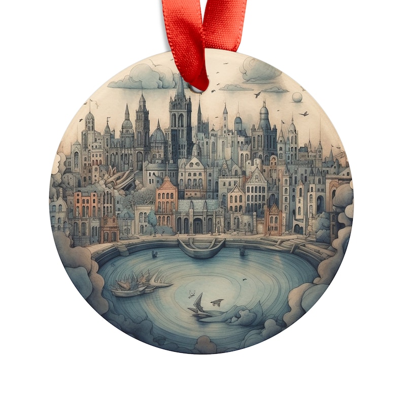 DUBLIN IRELAND City Skyline View Irish Travel Eire Acrylic Ornament