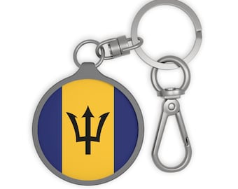 BARBADOS Bandera Heritage Ancestry Redondo Acrílico Metal Llavero Etiqueta Equipaje Etiqueta Llavero Encanto Accesorio de Viaje Bolsa Etiqueta Regalo de Viaje