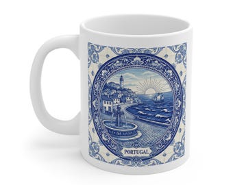 Portugal - White Ceramic 11 oz Mug - Portuguese Travel - Coffee Mug Gift